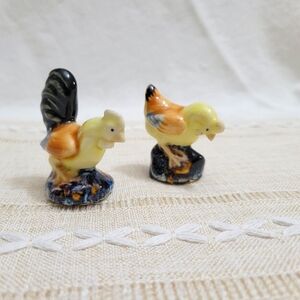 Vintage Hagen-Renaker Ceramic Rooster & Hen Figurines
